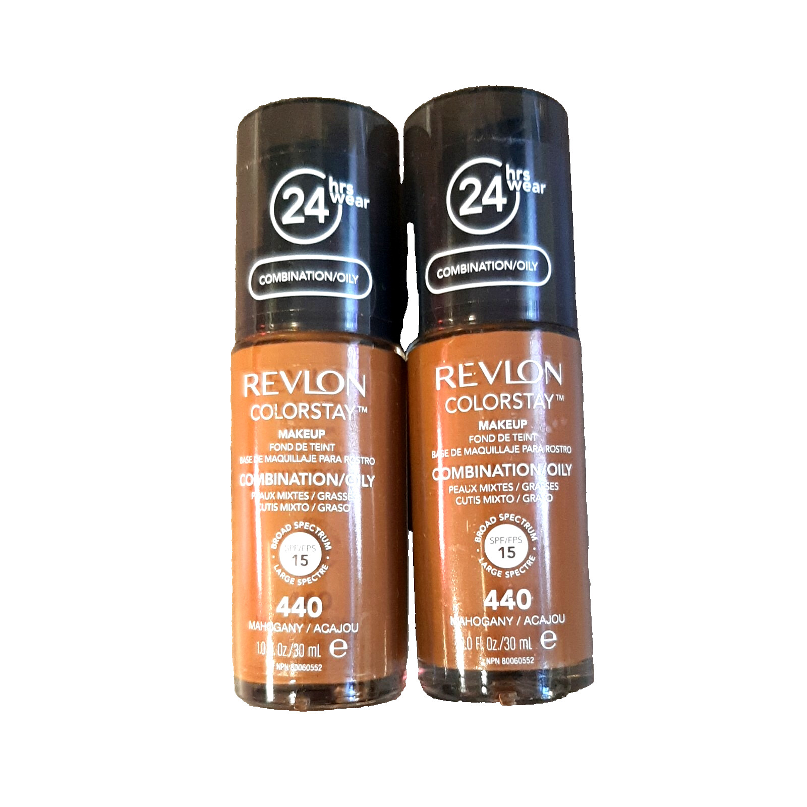 LOT OF 2 REVLON Colorstay Combination/Oily Skin Foundation 440 MAHOGANY