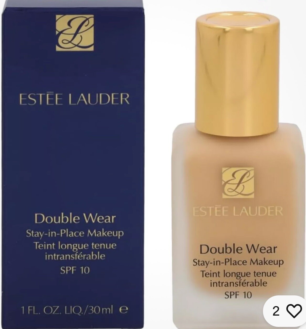 Estee Lauder Double Wear Stay-in-Place Makeup. 2W2 Rattan. 1 fl. oz. / 30 ml.