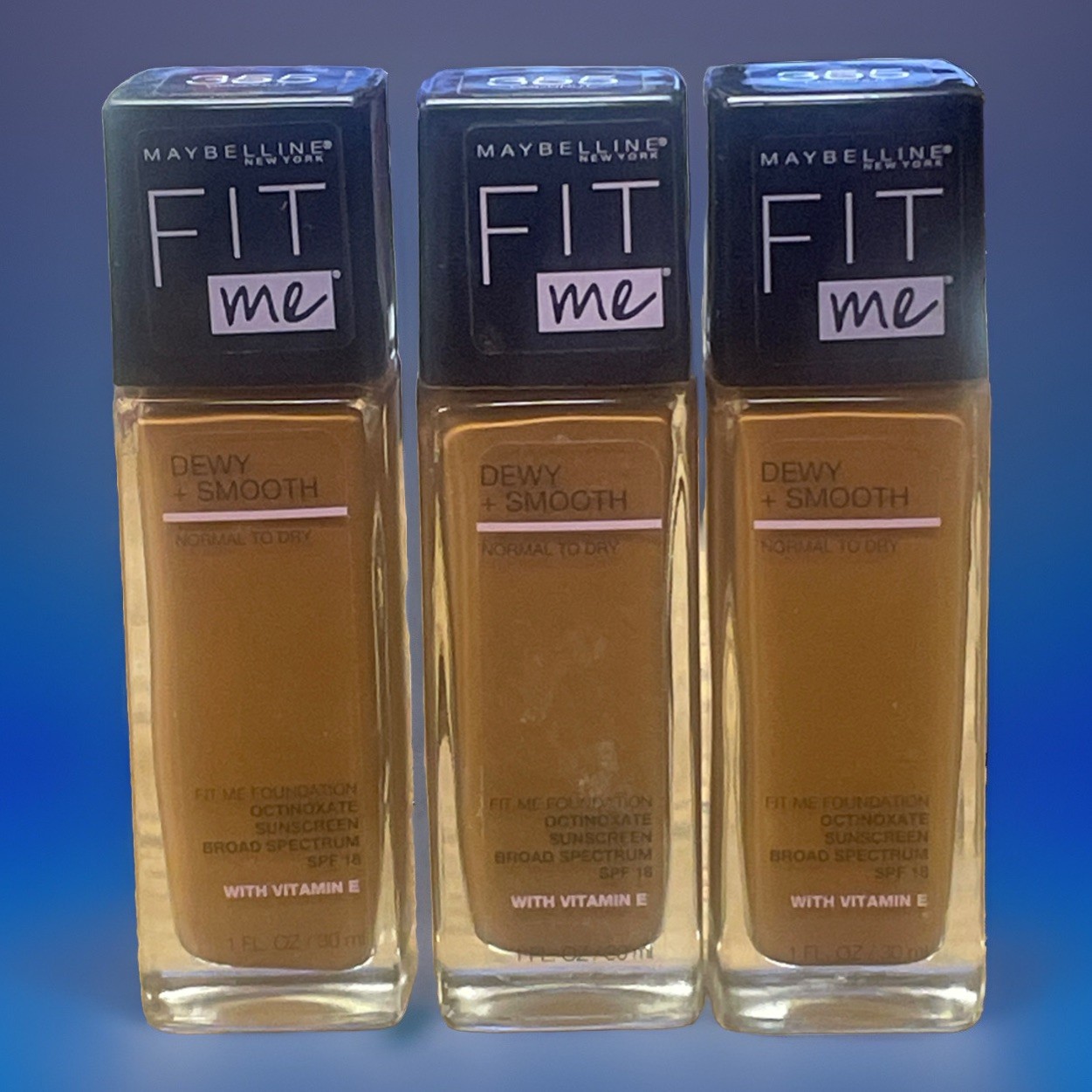 Maybelline Fit Me! Dewy + Smooth Foundation 355 Coconut Lot Of 3 Bottles