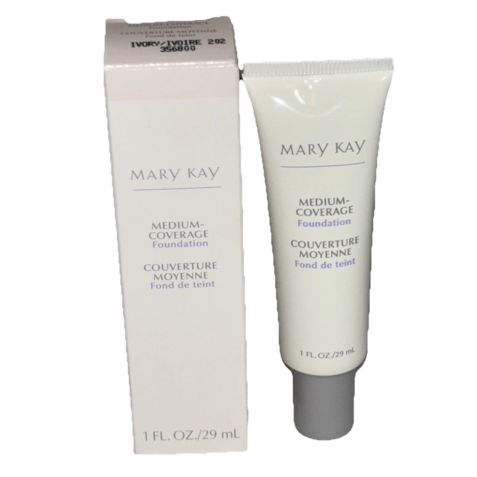 Mary Kay Medium Coverage Foundation IVORY 202 Gray Cap #356800 1oz.New Old Stock