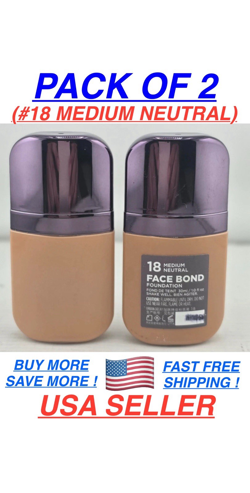 URBAN DECAY ~ FACE BOND WATERPROOF FOUNDATION UP TO CHOOSE YOUR SHADE 1 Oz NWOB