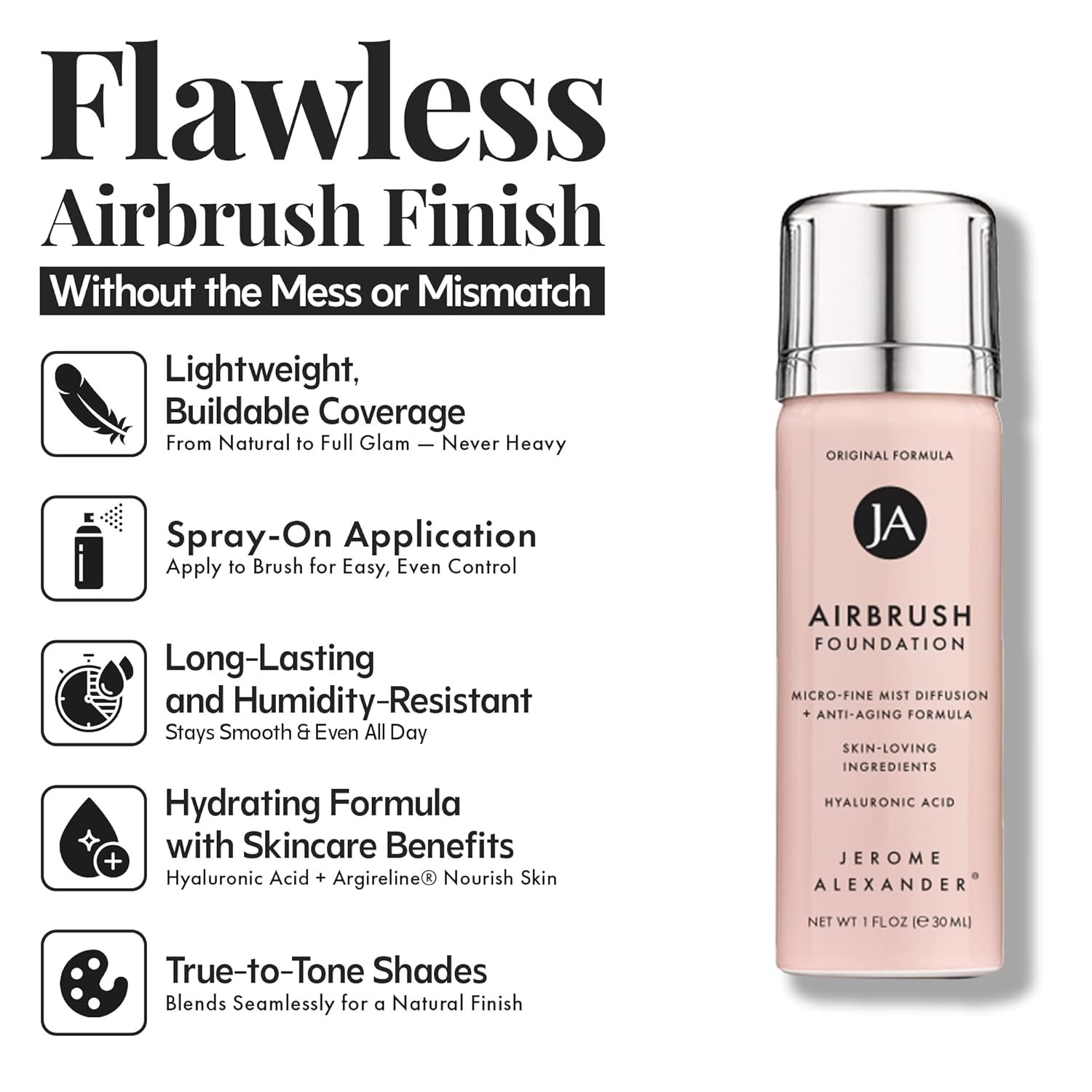 MagicMinerals AirBrush Foundation by Jerome 1 Fl Oz 04 Light Medium Spray Makeup