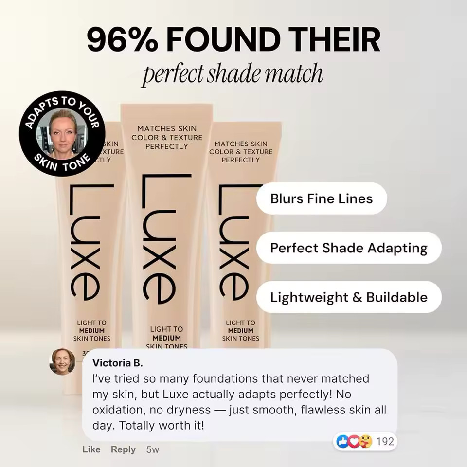 Luxe Color Changing Foundation – Instantly Adapt to Your Skin Tone – Medium 30ml