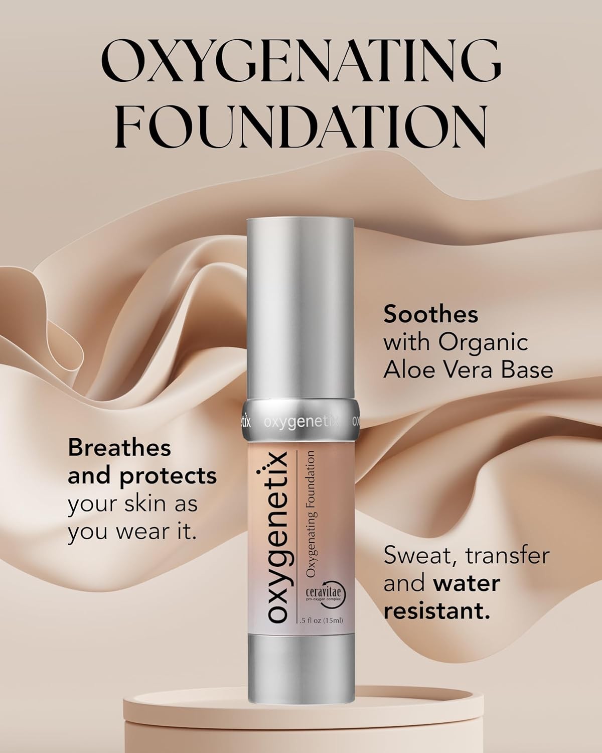 Oxygenetix Oxygenating Foundation 15ml 0.5oz Honey NEW FAST SHIP