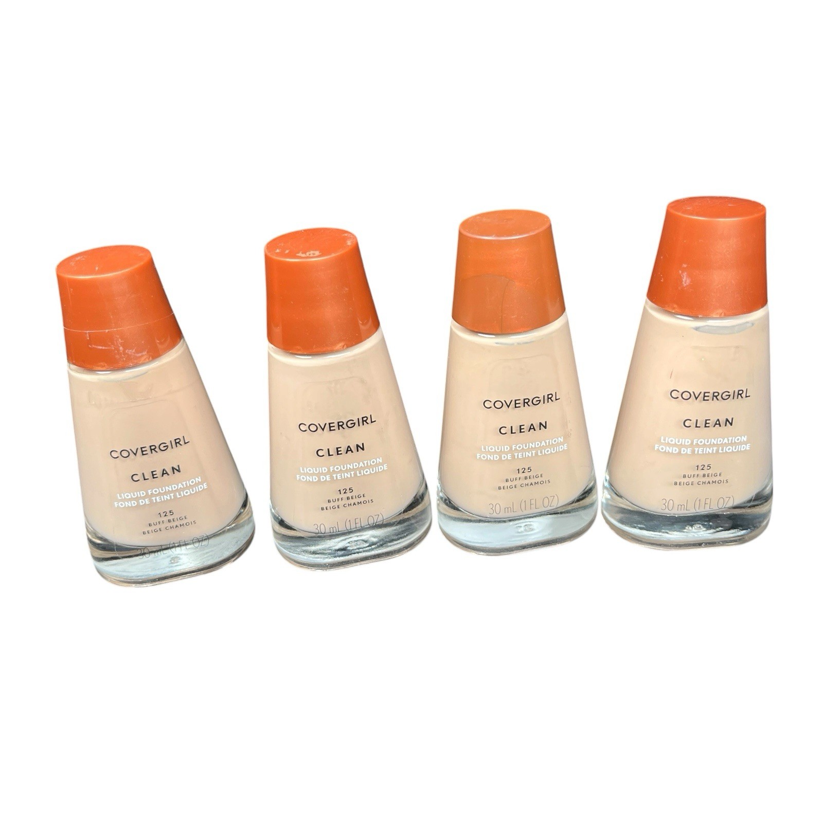 4X Covergirl Clean Liquid Foundation 125 Buff Beige, New
