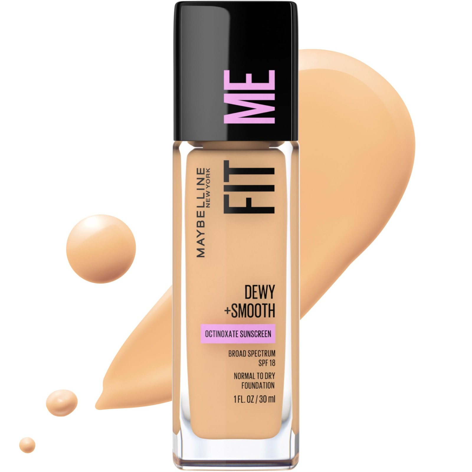 Maybelline Fit Me Dewy Smooth Liquid Foundation 220 Natural Beige SPF18