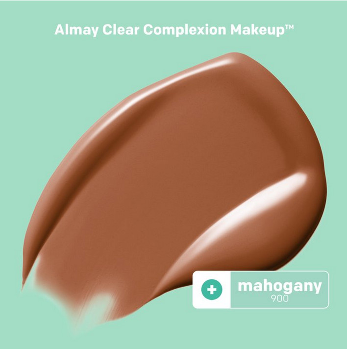 Almay Clear Complexion Makeup Salicylic Acid Acne Foundation 900 Mahogany NEW