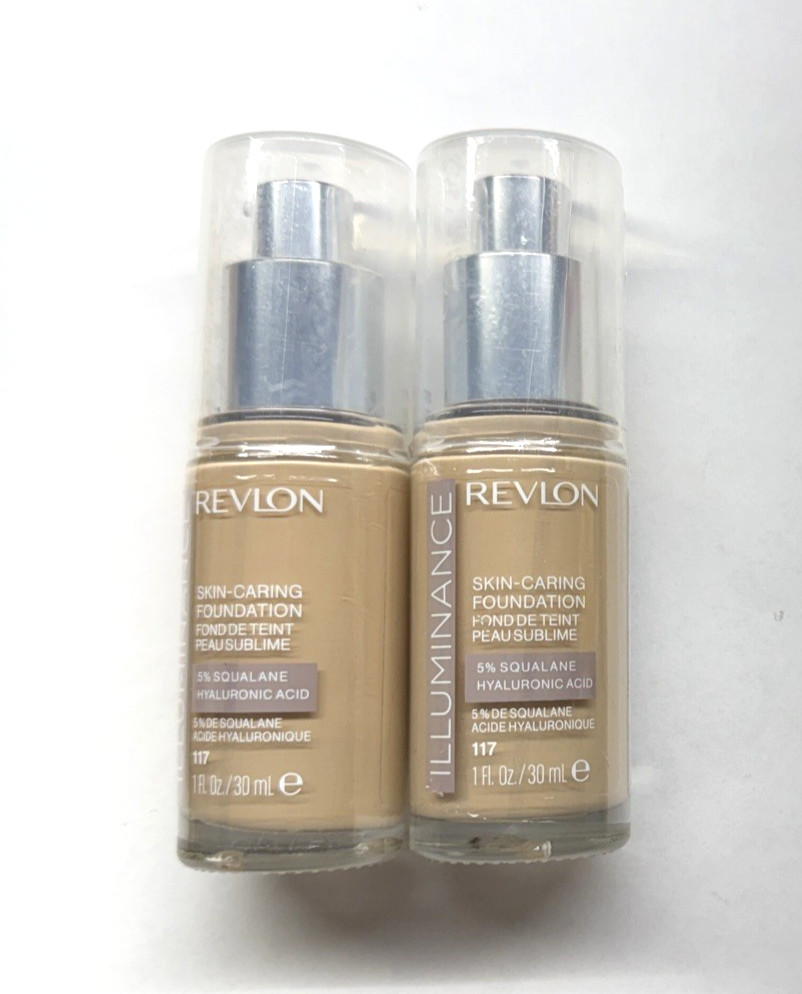 Revlon Illumination Skin-Caring Foundation #117 Light Beige (2 Pack) Sealed