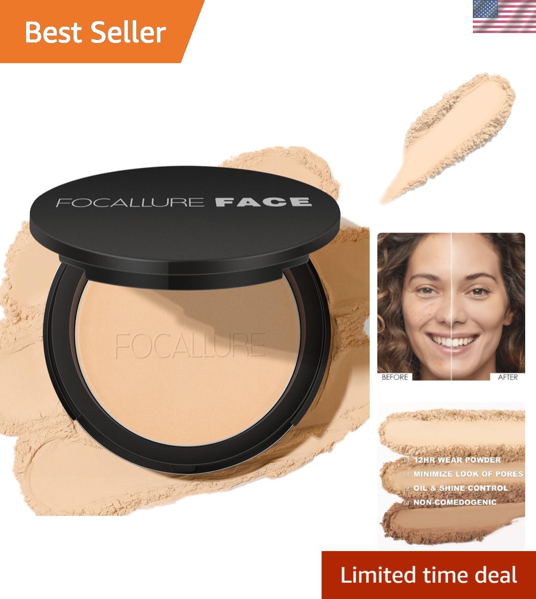 Smooth Complexion with Buildable Coverage Pressed Powder Compact – 0.92oz Beige