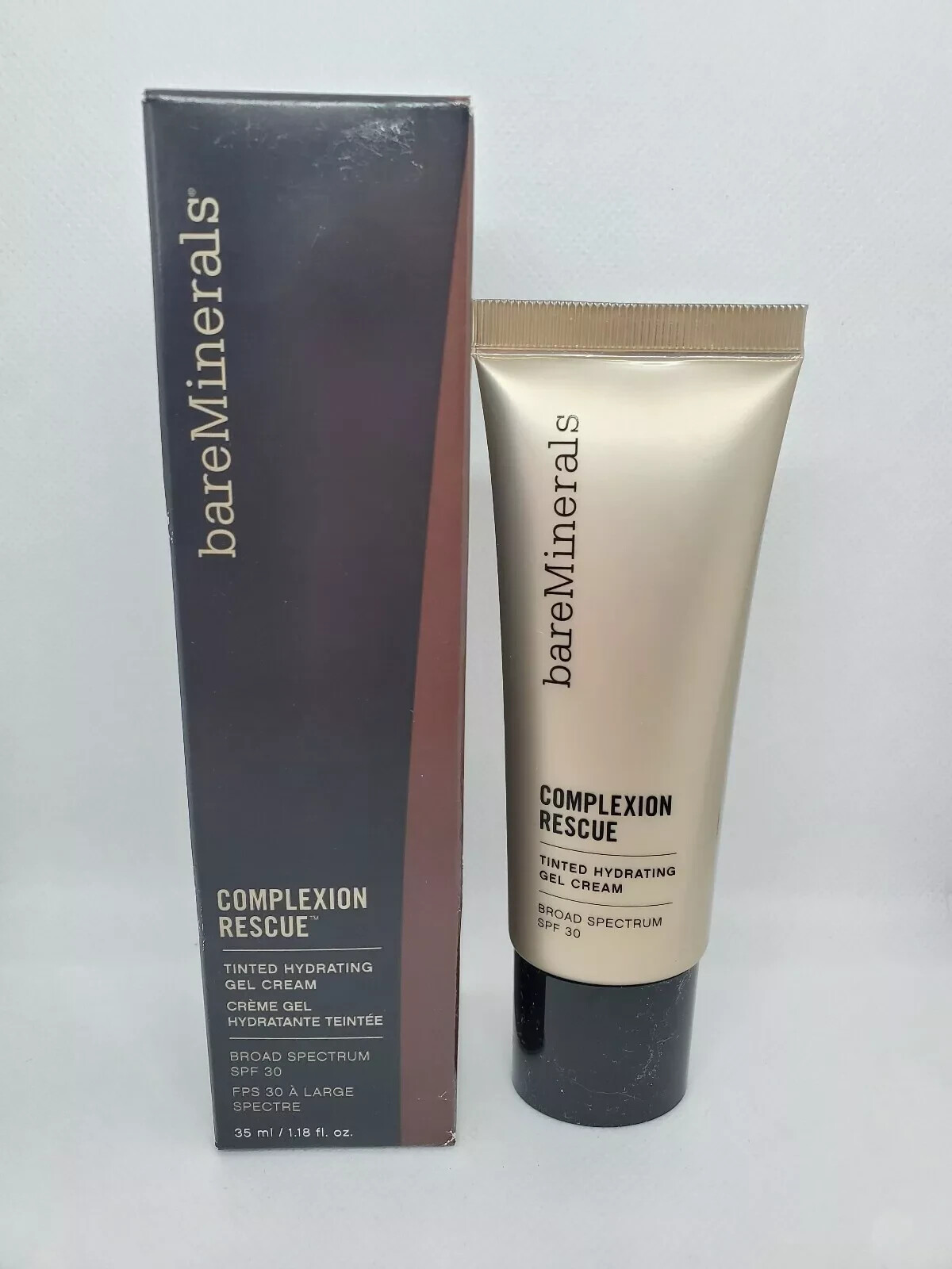 NIB BareMinerals Complexion Rescue Tinted Hydrating Gel Cream Mahogany, 1.18oz