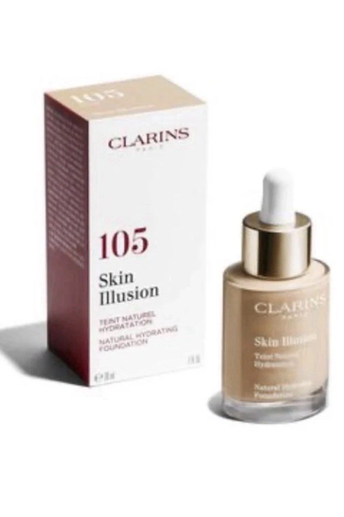 Clarins Skin Illusion Natural Hydrating Foundation #105 NUDE (30ml/1fl/ New