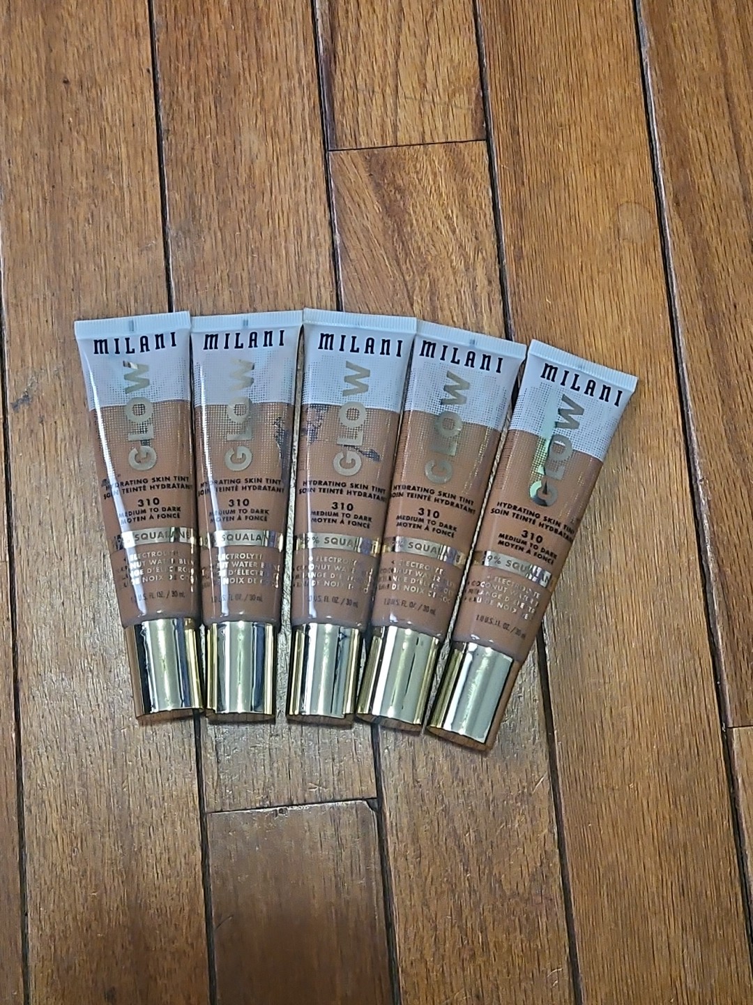 5 PK NEW/Sealed Milani Glow Hydrating Skin Tint # 310 Medium To Dark Full Size