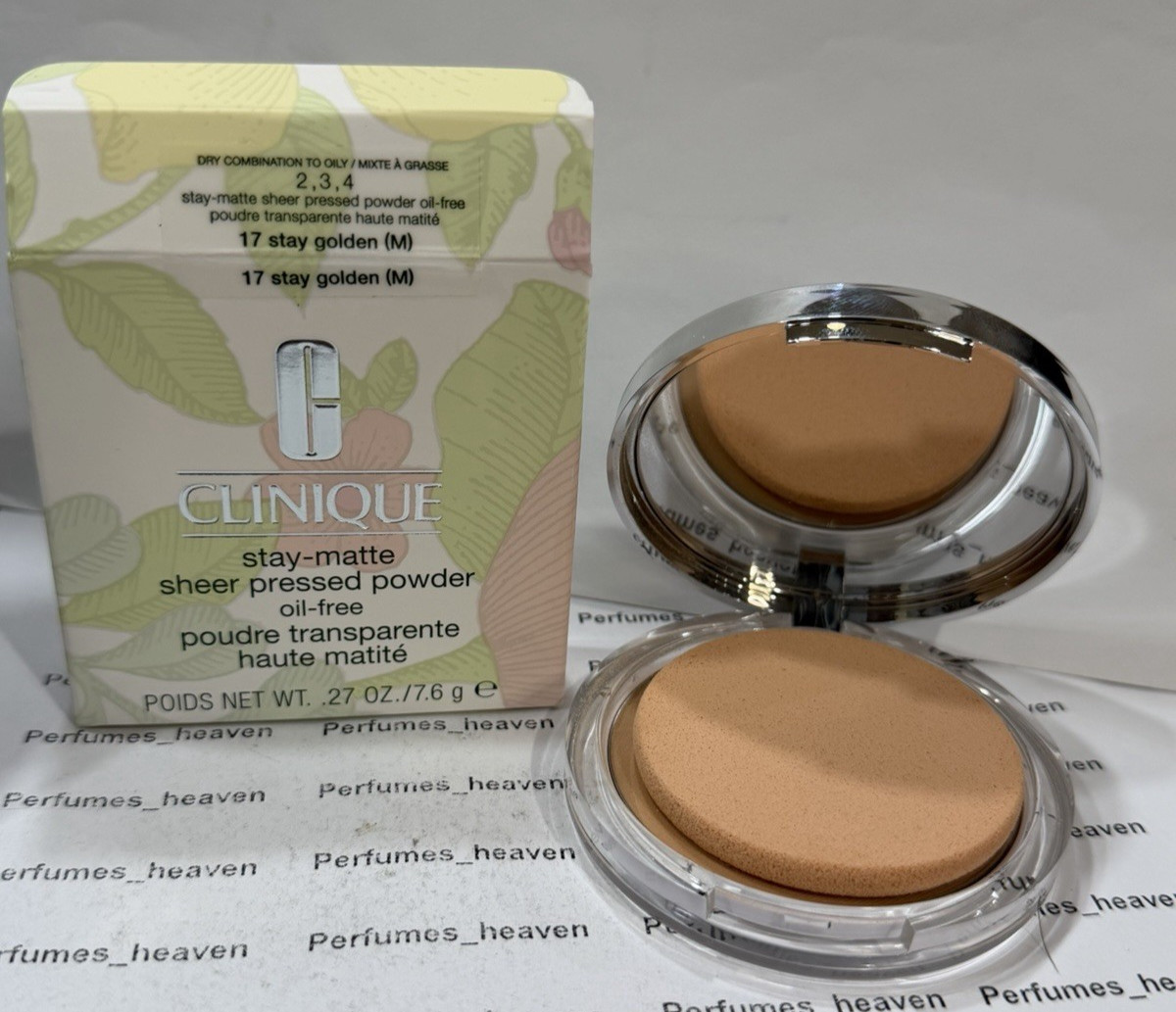 Clinique ~ Stay Matte Sheer Pressed Powder Oil-Free~#17 Stay Golden ~.27oz