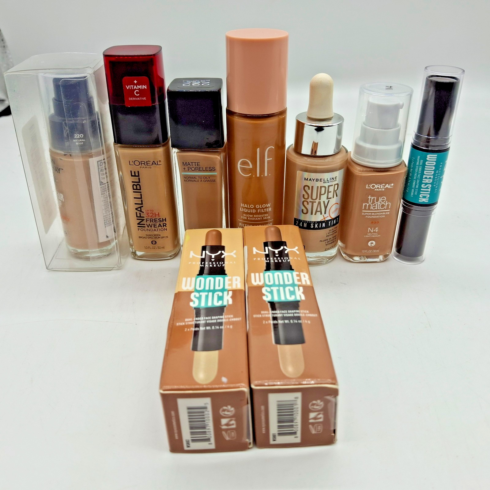 Foundation & Complexion Bundle NYX, L’Oréal, Maybelline, e.l.f., Revlon 9-Piece