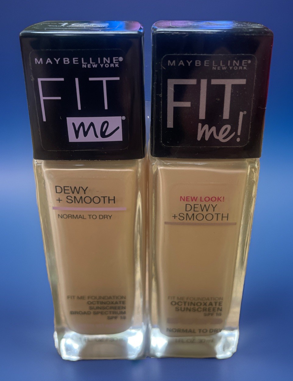 Maybelline Fit Me! Dewy+Smooth Foundation 102 Fair Porcelain Lot Of 2 Bottles