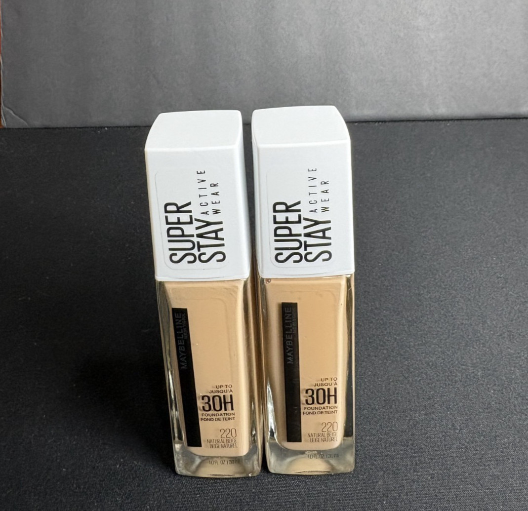 2 Pack Maybelline Superstay Full Coverage 30 Hour Foundation 220 Natural Beige