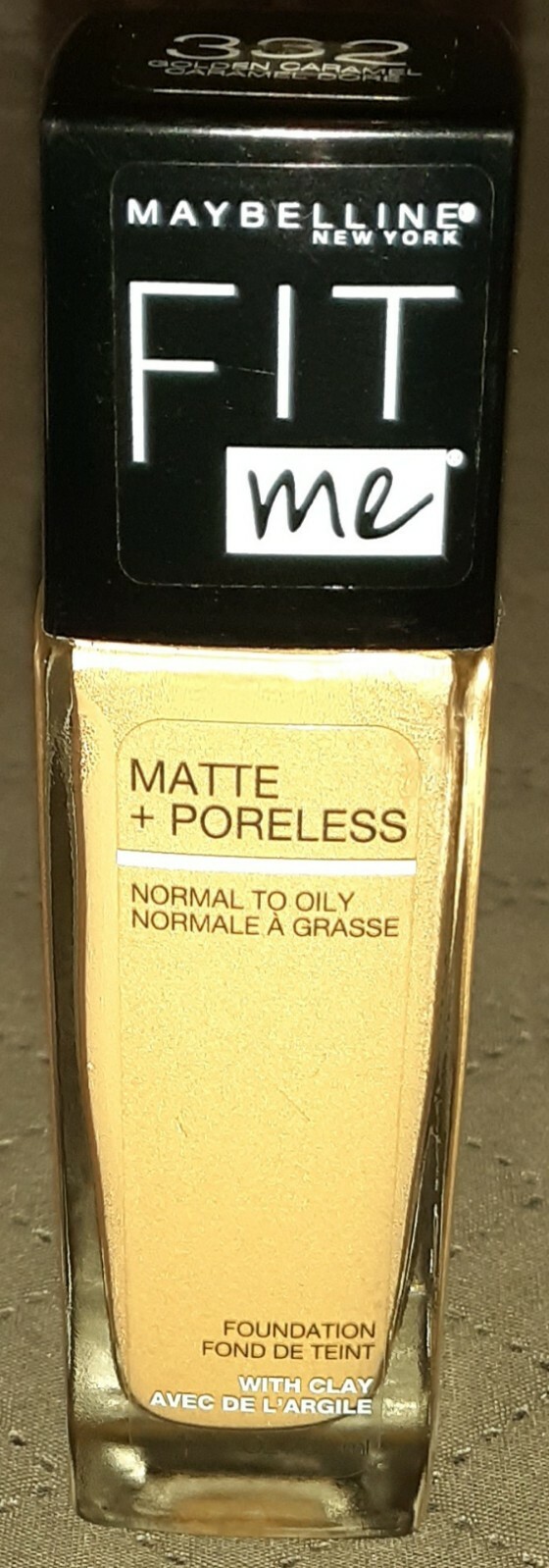 MAYBELLINE – Fit Me Matte Plus Poreless Foundation #332 Golden Caramel – 1 fl oz