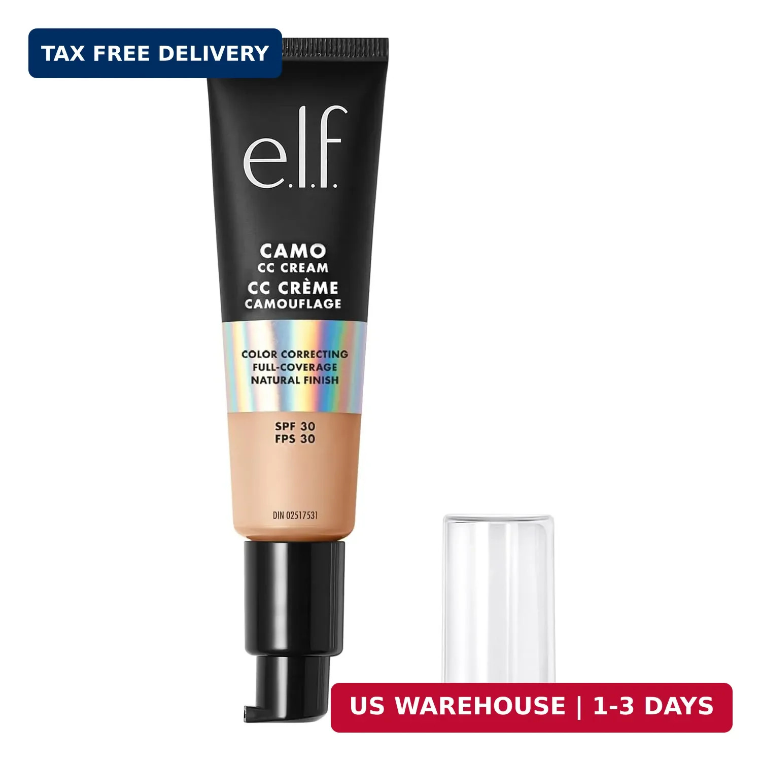 e.l.f. Camo CC Cream, Color Correcting Medium-To-Full Coverage Foundation with S