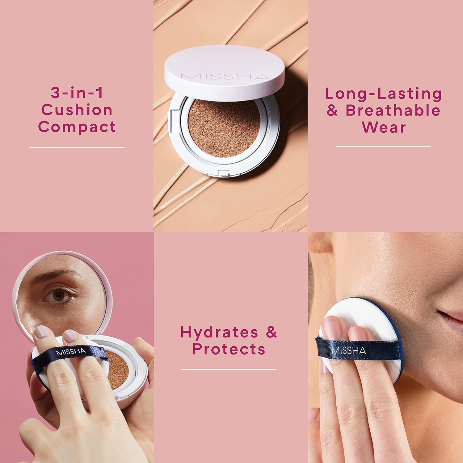 Magic Cushion Foundation No.21 Light Beige, Dewy Coverage | Korean compact with