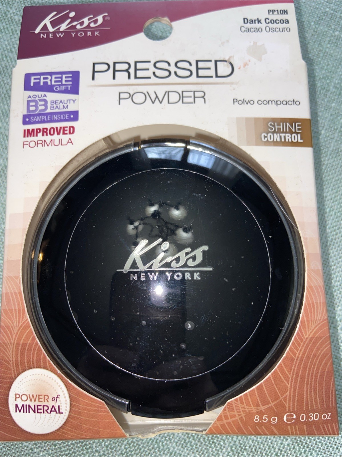 Kiss New York Pressed Powder Shine Control PP10N Dark Cocoa