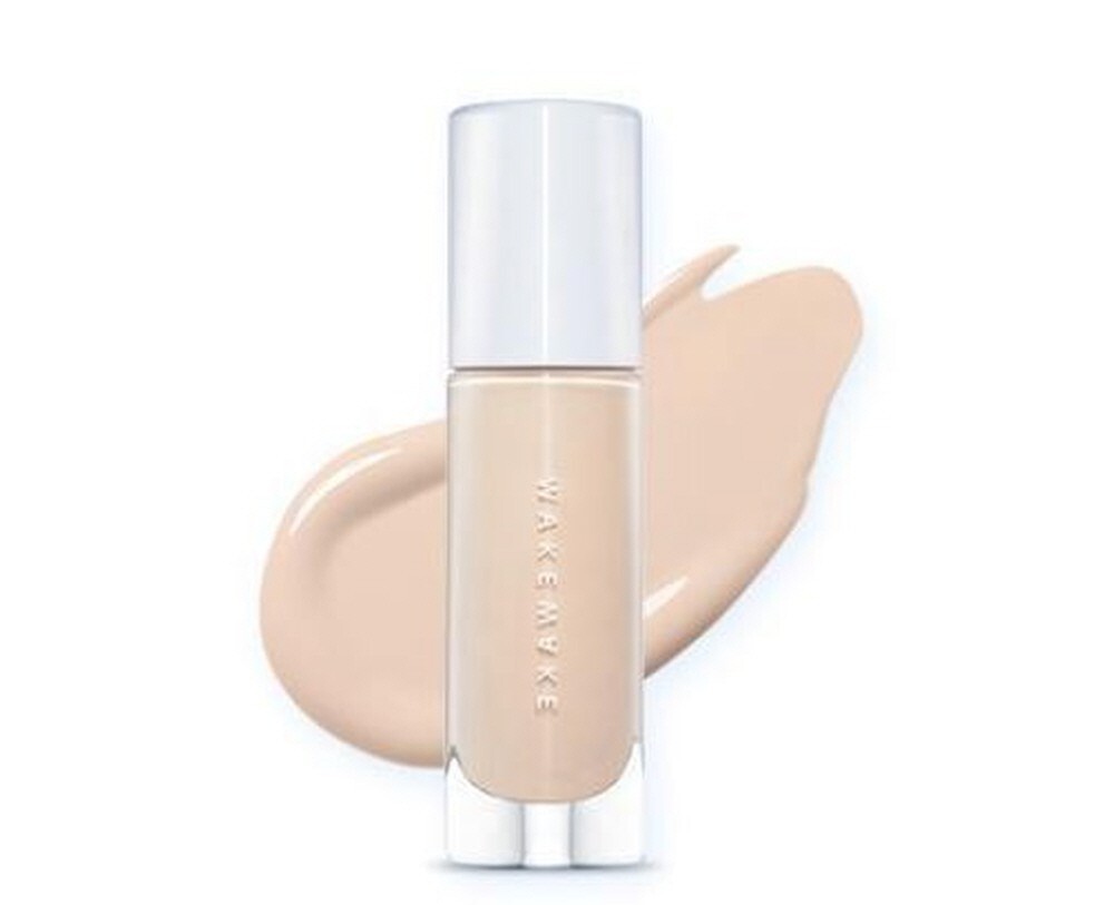 WAKEMAKE Water Glow Coating Foundation + Brush No.19 Porcelain – K-Beauty Makeup