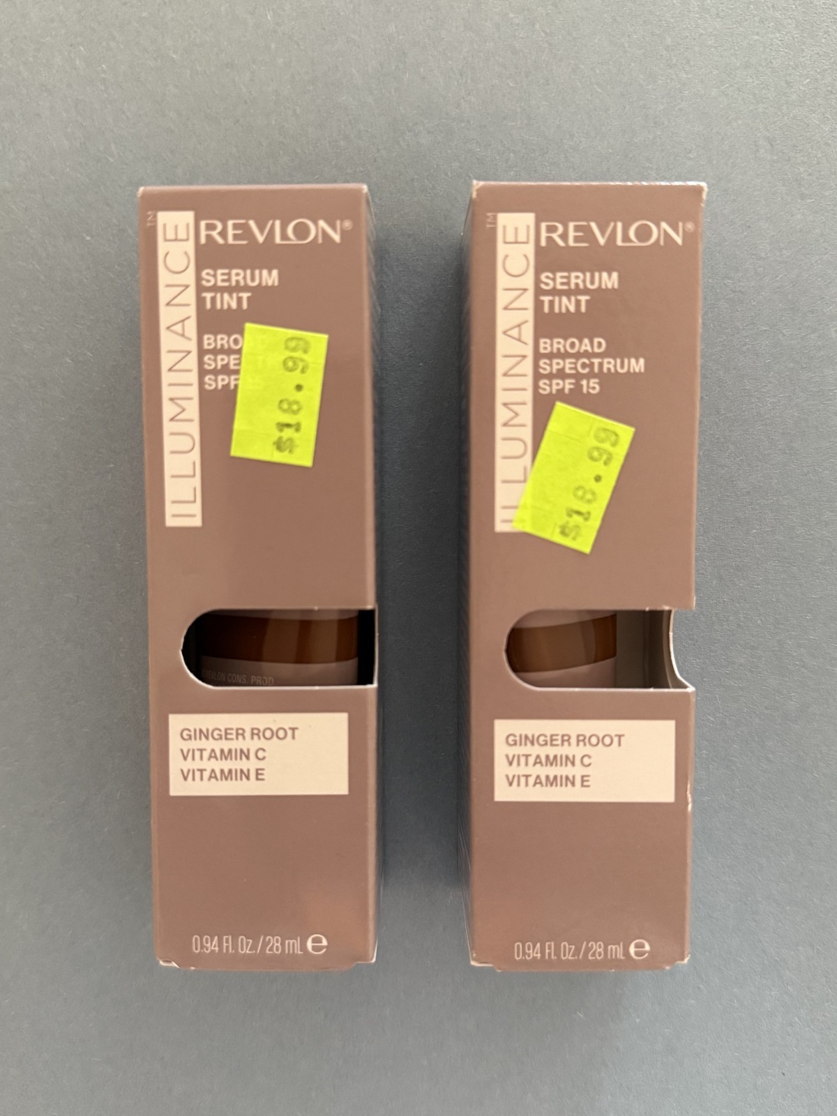 Lot of 2 Revlon Illuminance Serum Tint Ginger Root SPF 15 Soft Nutmeg #601