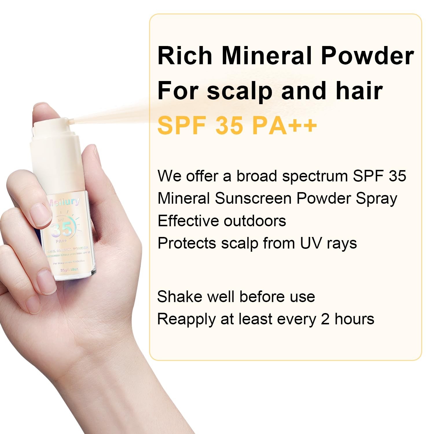 Meilury Mineral Sunscreen Powder, for Scalp & Hair, 1 Ounce (Pack of 1), 1pc