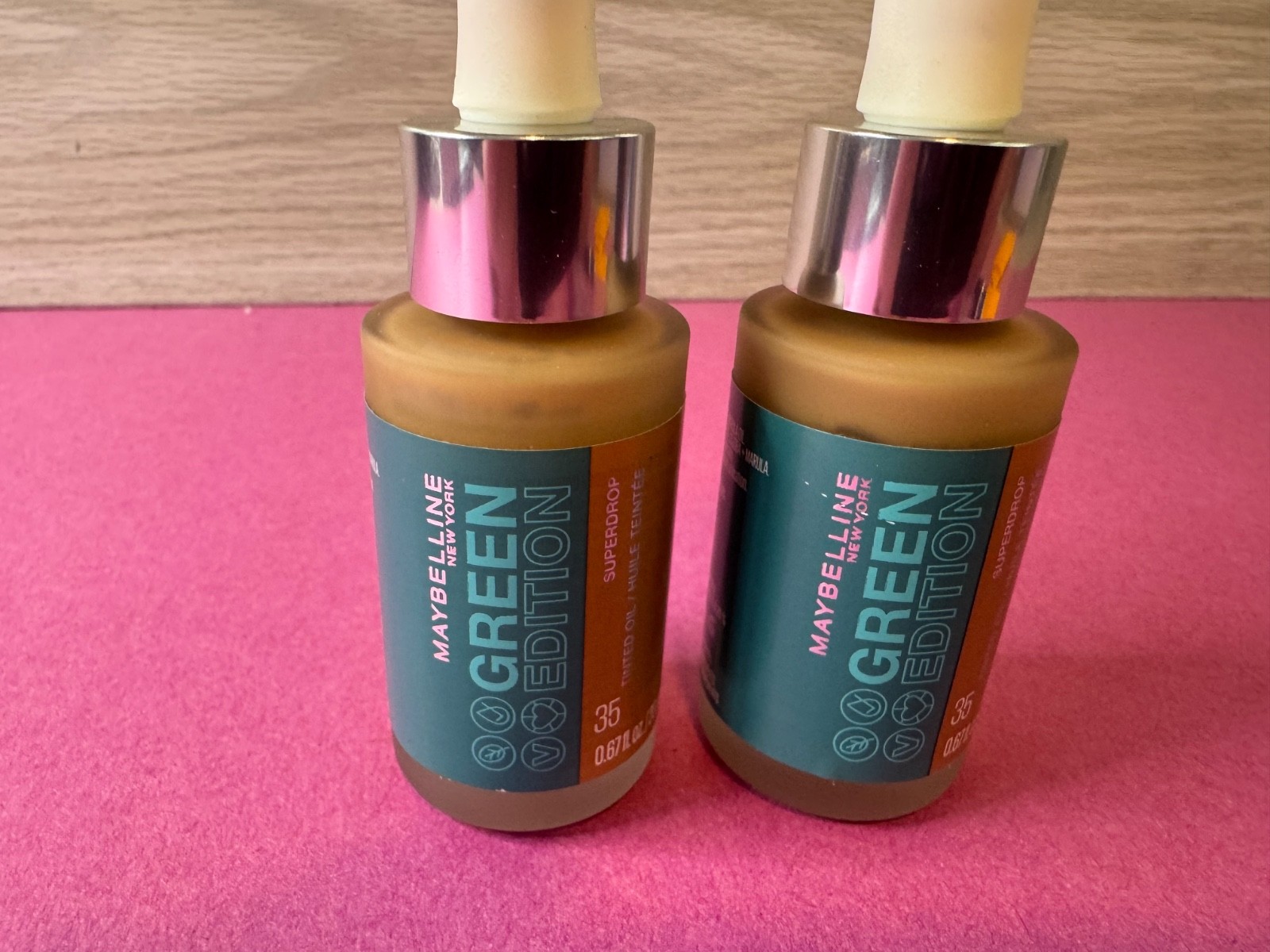 2 Maybelline Green Edition Superdrop Tinted Oil Color 35 Vegan/Clean Formula
