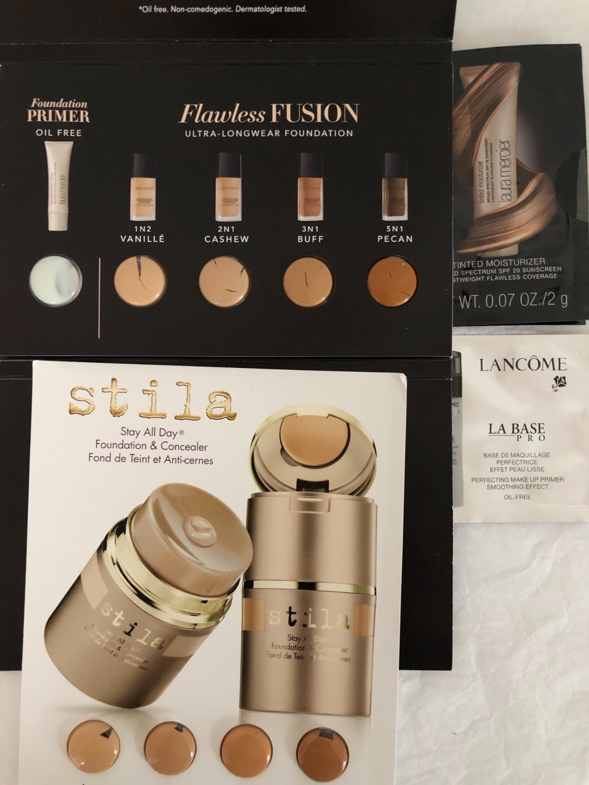 9 PCS Assorted Foundation + Primer + Concealer Lancome Laura Mercier NARS Stila
