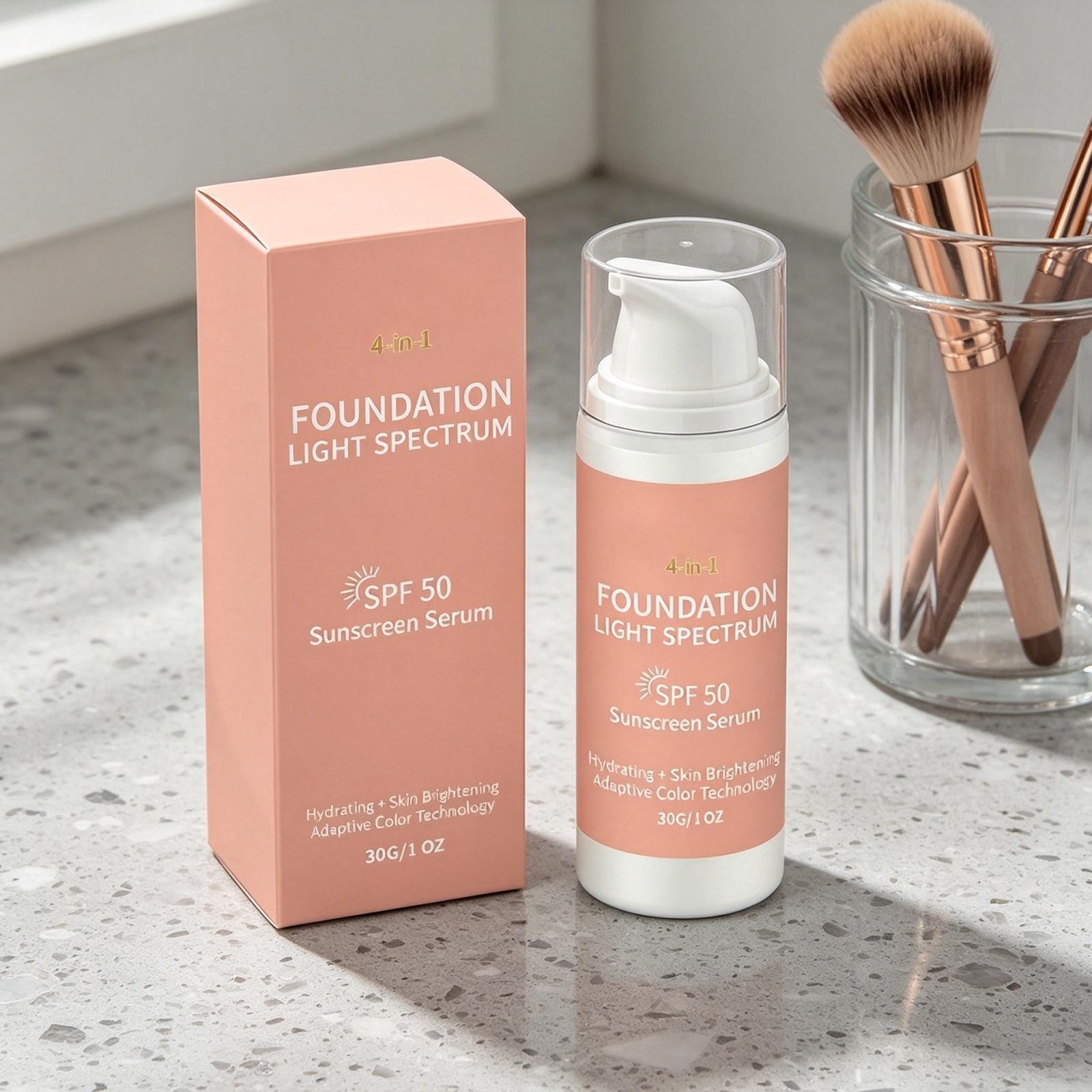 4-in-1 Colour Changing Foundation For Mature Skin, Adaptive Foundation Light Spe