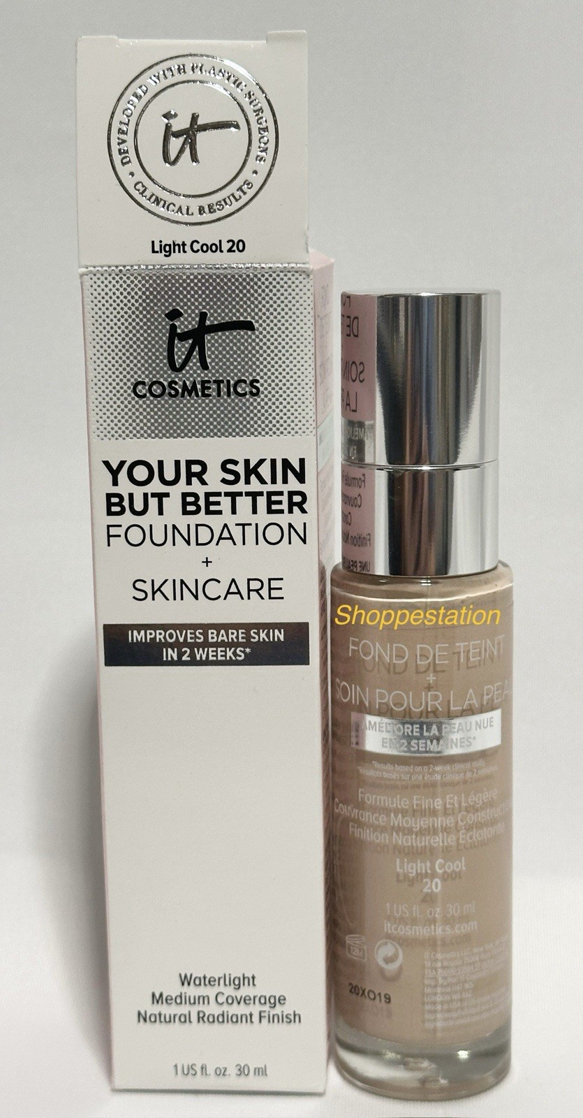 IT Cosmetics Your Skin But Better Foundation + Skincare Shade LIGHT COOL 20