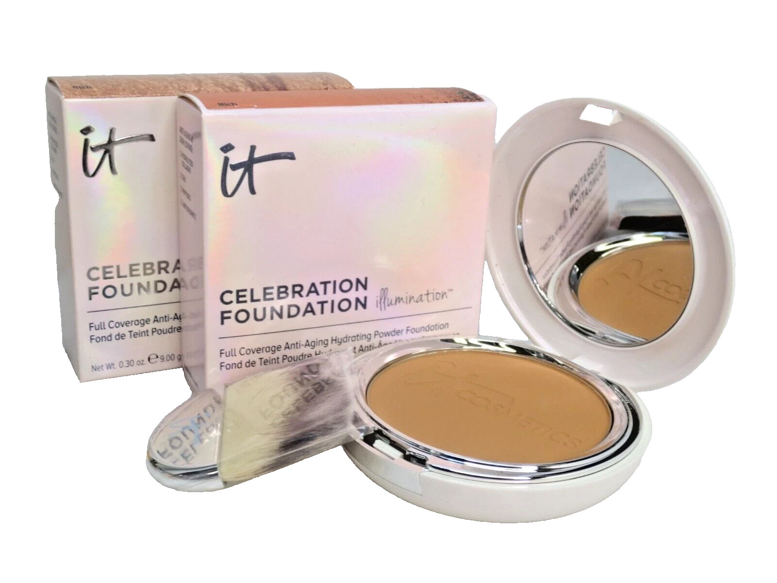 IT COSMETICS CELEBRATION FOUNDATION ILLUMINATION RICH 0.30 OZ LOT OF 2 DESCRIP!!