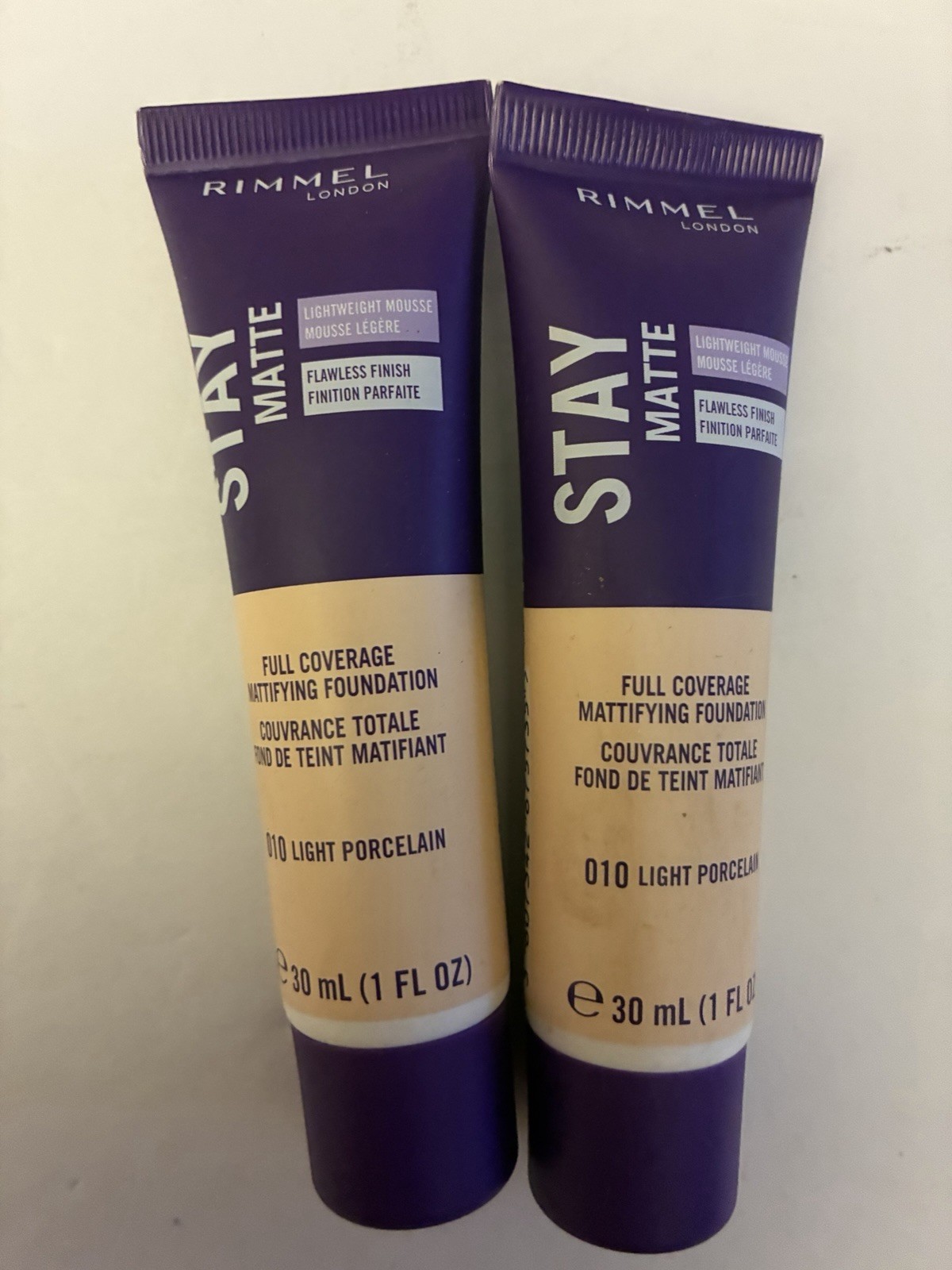 rimmel stay matte foundation 010 Light Porcelain Qty 2