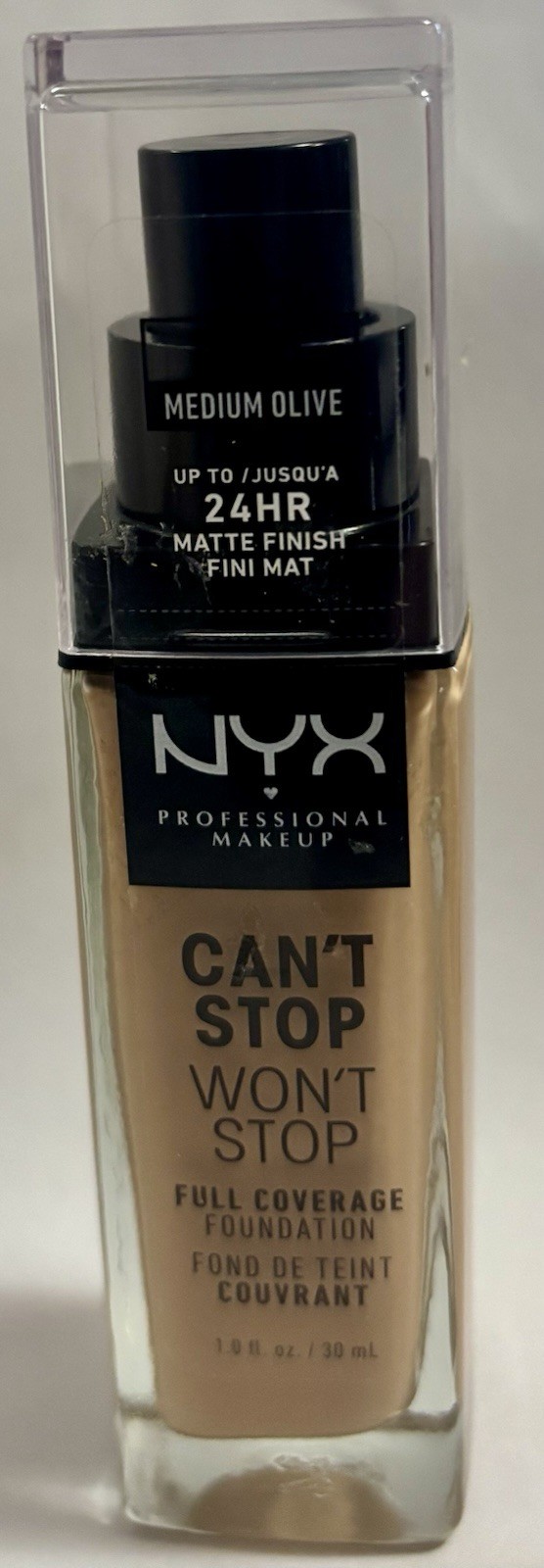 NYX Can’t Stop Won’t Stop Full Coverage Foundation Medium Olive 1 oz New Fast Sh