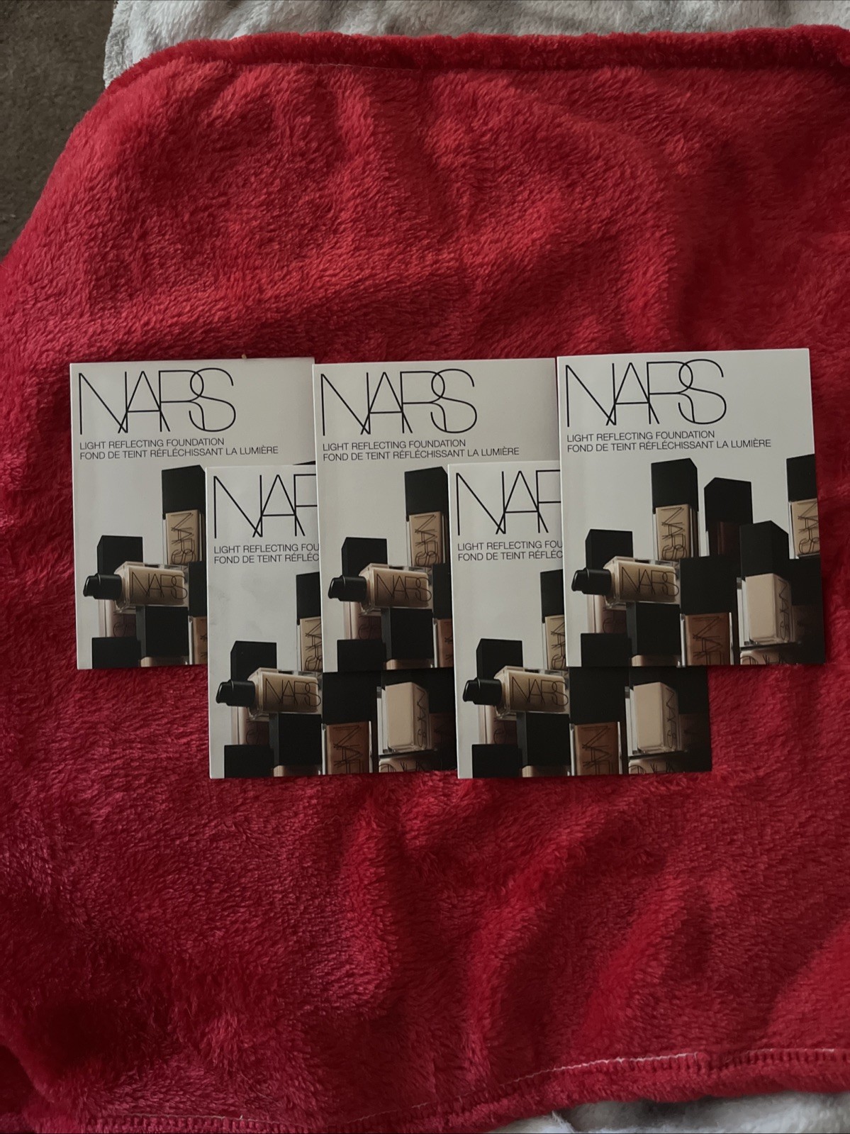 🔥5x NARS LIGHT REFLECTING FOUNDATION 4-Shades Single Use Sampler Card – Sealed