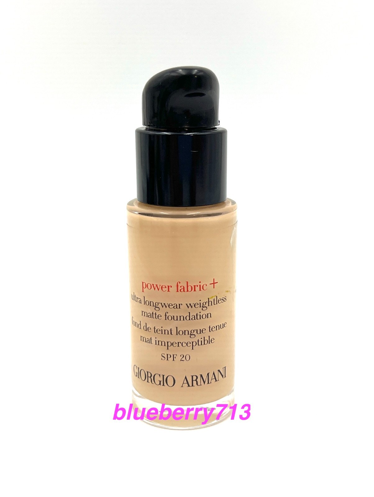 Giorgio Armani POWER FABRIC+ Weightless Matte Foundation SPF20 18ml ~1.5