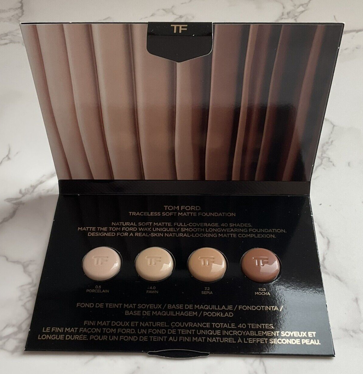 TOM FORD Traceless Soft Matte Foundation 0.5 Porcelain 4.0 Fawn 7.2 Sepia Mocha