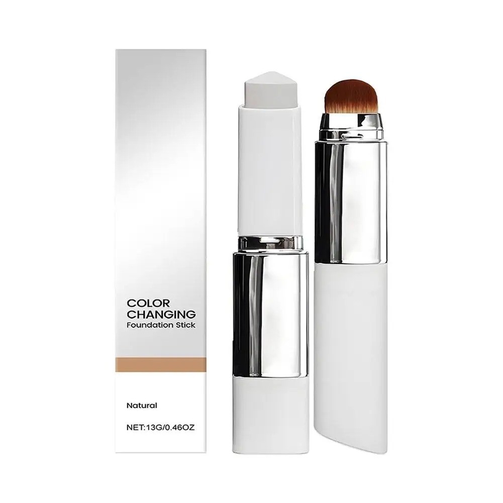 2-in-1 Color-Changing Foundation Stick Liquid Lightweight Moisturizing Brighteni