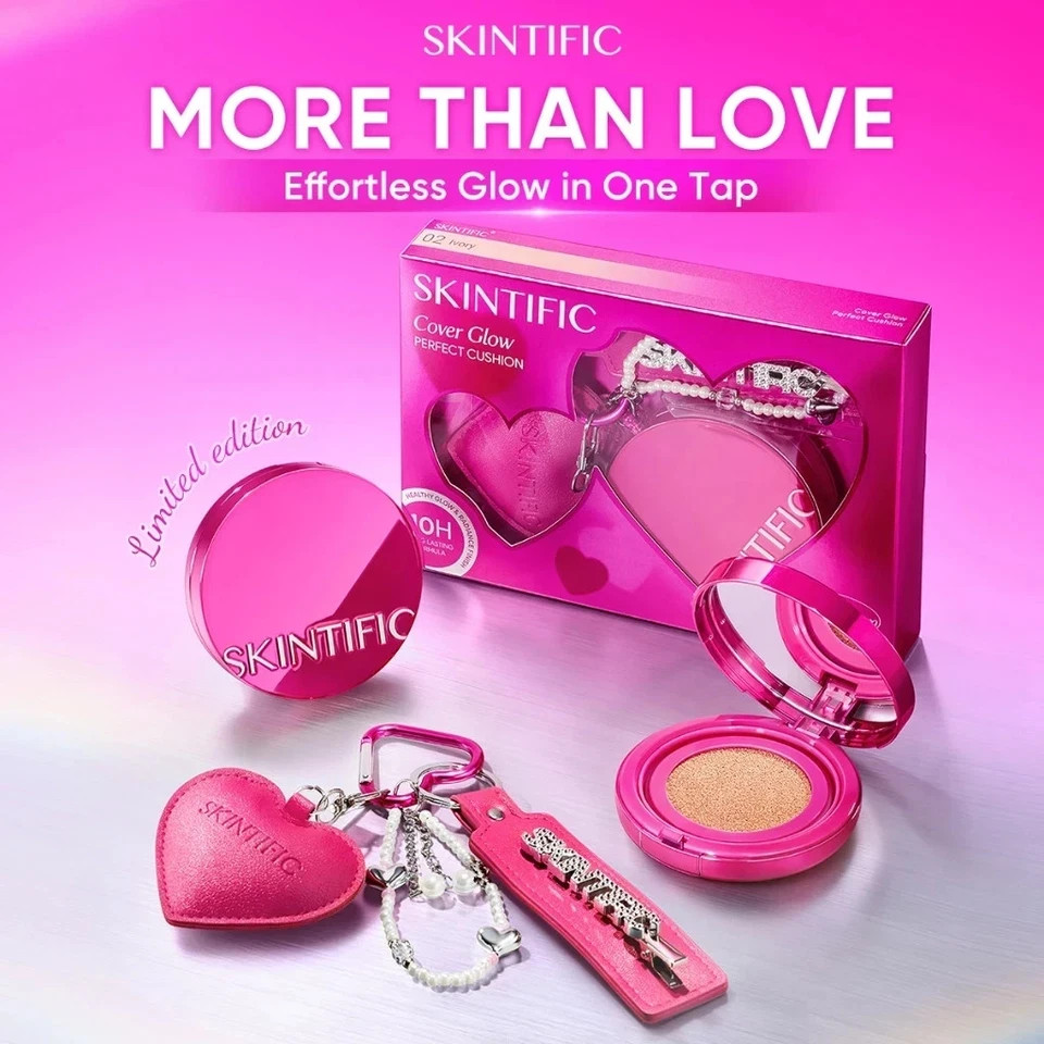 SKINTIFIC Cover Glow Perfect Pink Cushion 11g Radiant Finish 00 Porcelain (X 2)