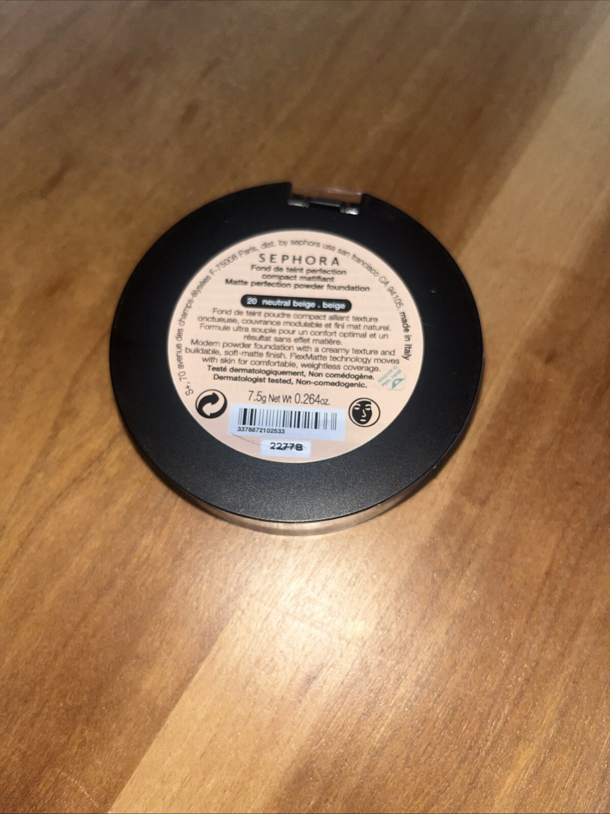 Sephora Matte Perfection Powder Foundation 20 Neutral Beige Full Size Sealed