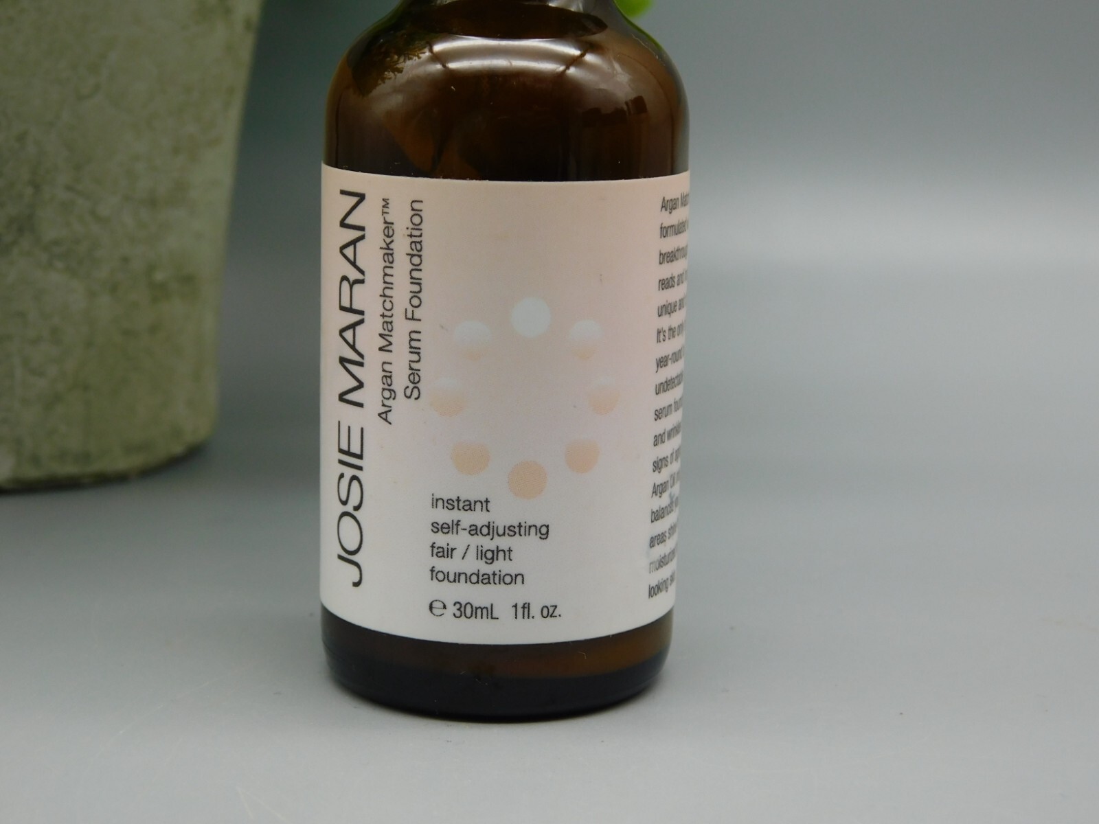 Josie Maran Argan Matchmaker Serum Foundation Fair/Light New MISSING CAP