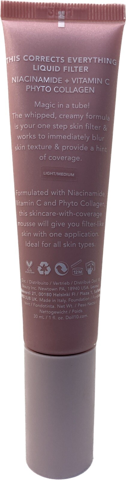 Doll 10 This Corrects Everything Liquid Filter with Niacinamide in LIGHT/MEDIUM