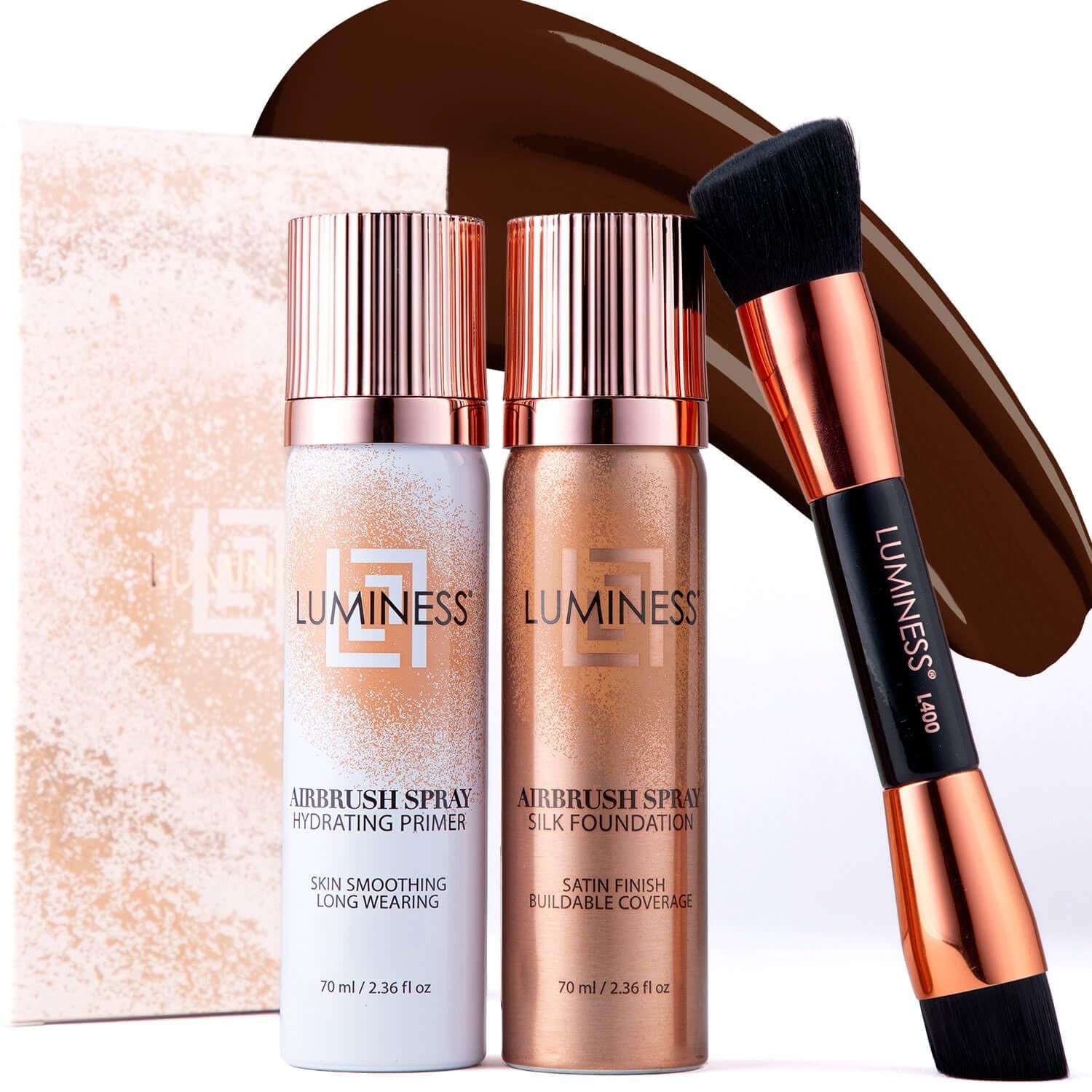 Hydrating Primer & Silk Foundation Set – Buildable Coverage, Anti-Aging Formula