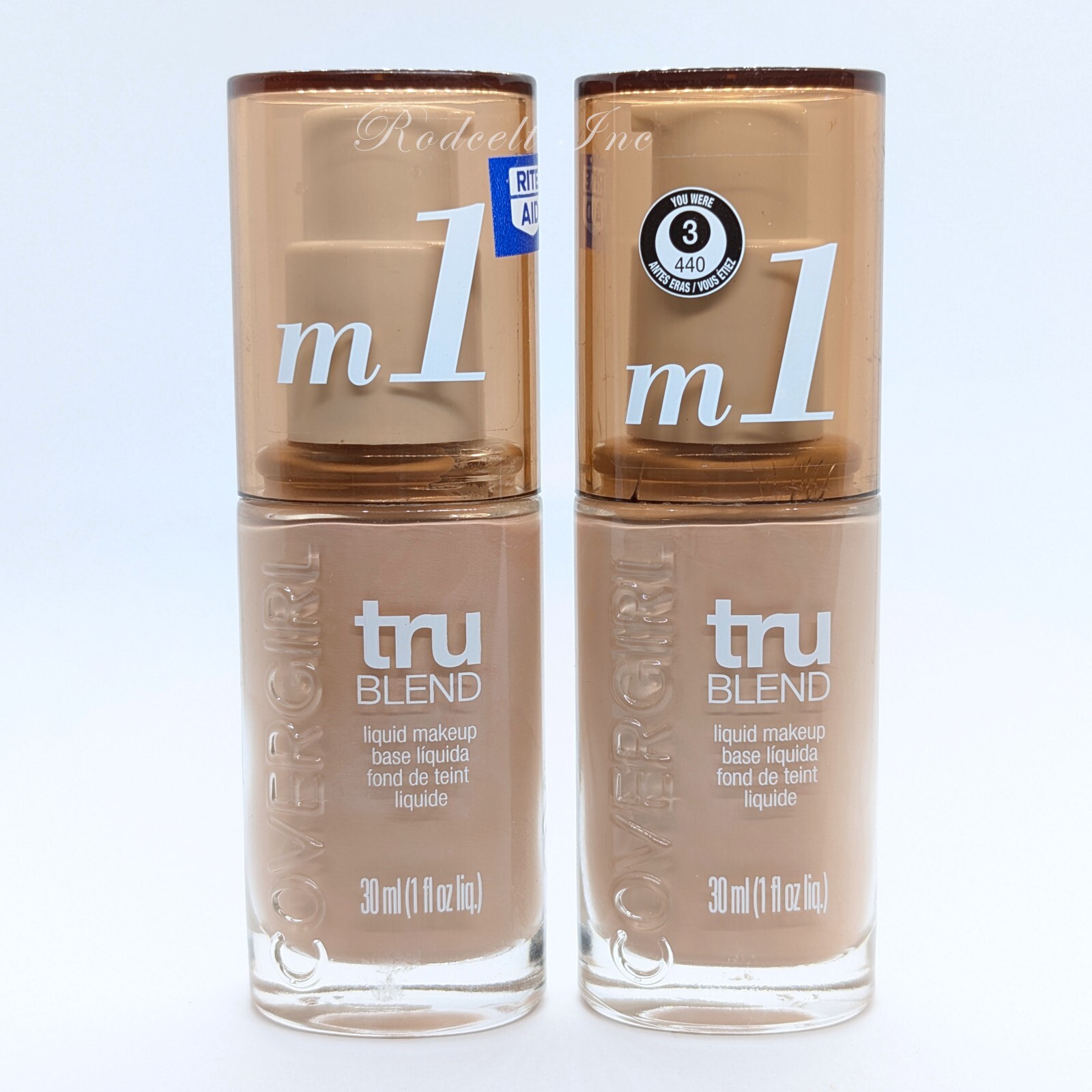 Covergirl TruBlend Liquid Makeup, #M1 Natural Beige, 1 Fl. Oz. Each, 2-PACK!