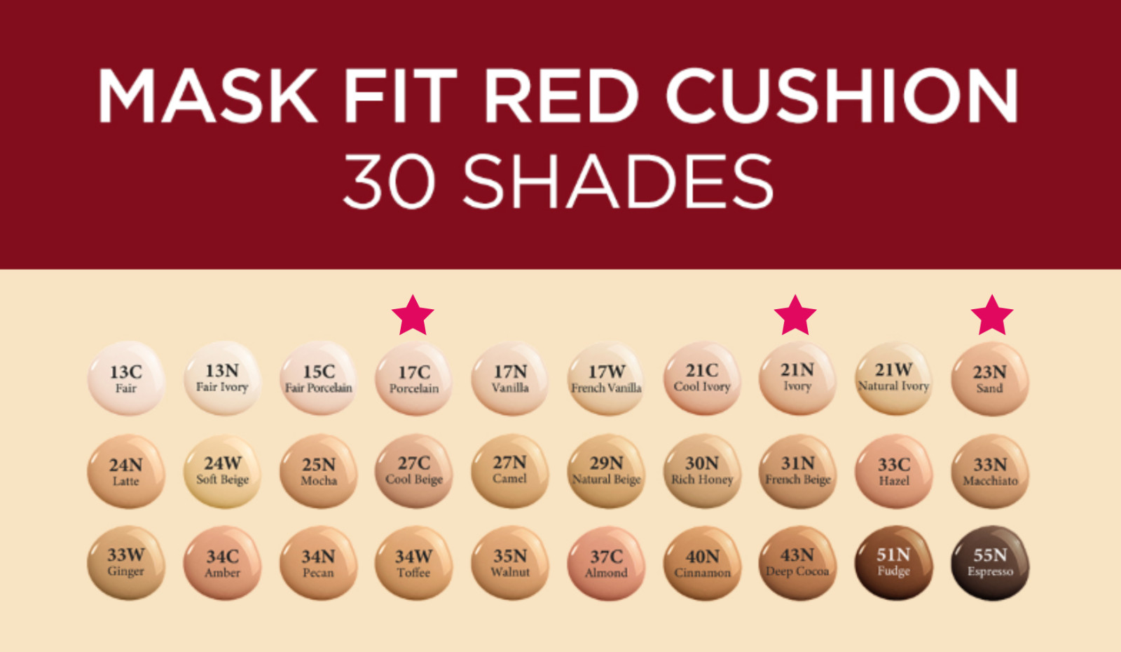 TIRTIR Mask Fit Red Cushion SPF40 PA++ 18g Brightening Anti Wrinkle 30 color