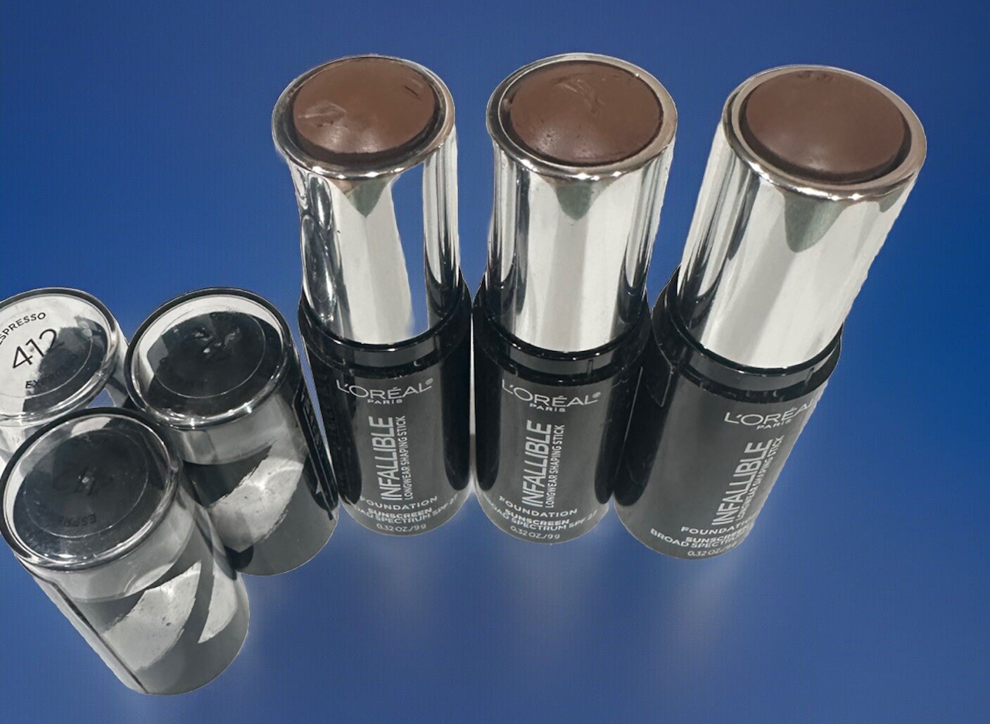 L’Oreal Infallible Longwear Foundation Shaping Stick # 412 Espresso Read ~ 3 Pcs