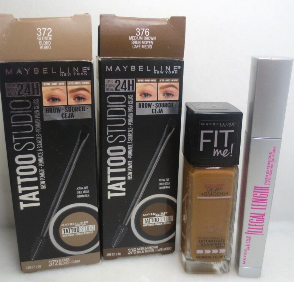 MAYBELLINE NEW YORK ASSORTED 4 PCS- BROW, FACE AND EYE MAKEUP