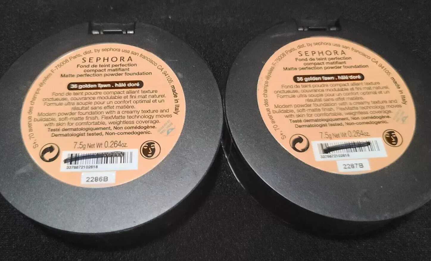Lot of 2 ~ Sephora Matte Perfection Powder Foundation ~ 36 Golden Fawn ~ Sealed