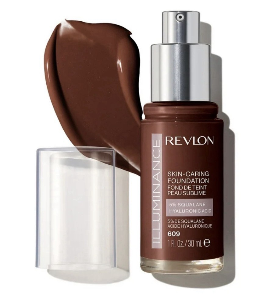 Revlon Illuminance Skin-Caring Foundation 609 Brown Medium Natural Squalane 1 oz