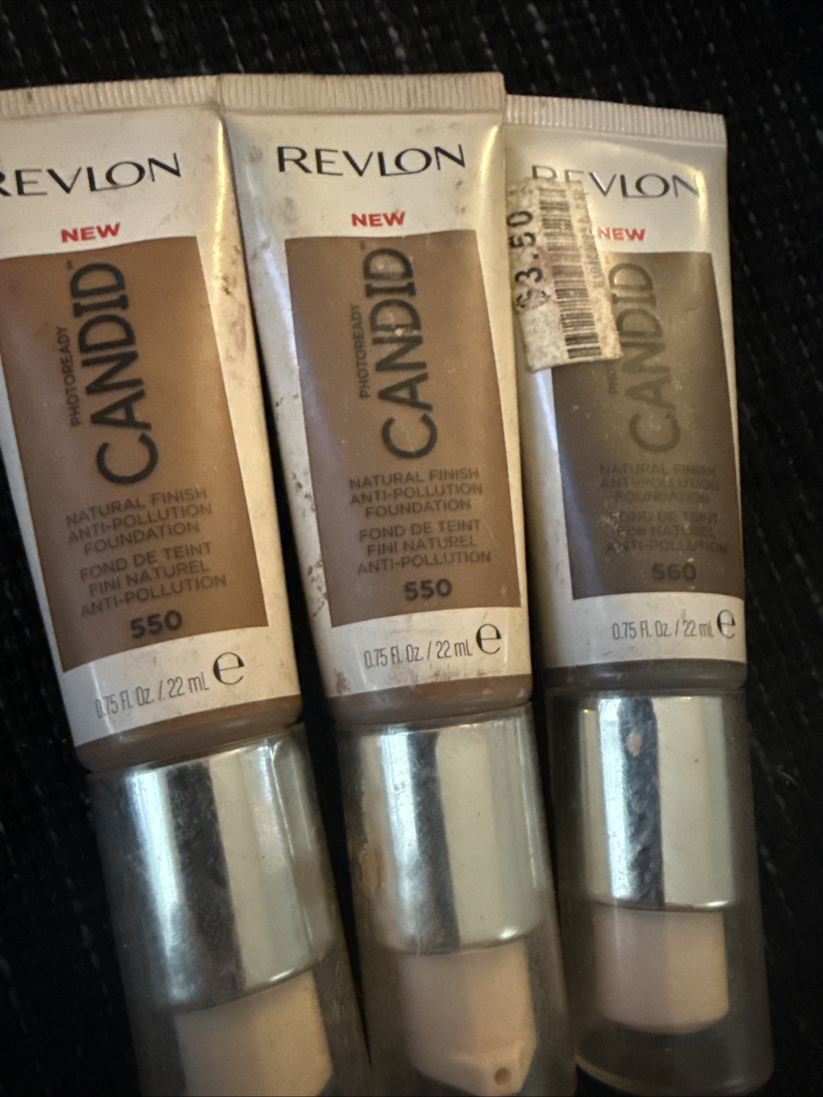 3 Revlon PhotoReady Candid Natural Finish Foundation #550 Mocha 560 Espresso